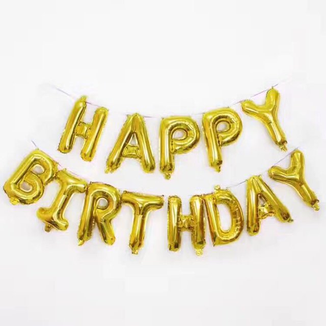 Pancarta de feliz cumpleaños (letras doradas en 3D) Letras de lámina de Mylar - Decoraciones inflables para fiestas y eventos para niños y adultos - Diversión reutilizable y ecológica JAMW Sencillez