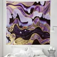 thumbnail image 1 of Marble Tapestry, Abstract Style Waves Print of Mixing Purple Colors Splashy Design, Fabric Wall Hanging Decor for Bedroom Living Room Dorm, 5 Sizes, Quartz Lavender and Mustard, by Ambesonne, 1 of 1