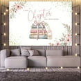 thumbnail image 4 of Book Theme Baby Shower Backdrop for Girls A New Chapter Will Soon Begin Photography Background Feeding Bottle Floral Pink Bow Floral Baby Shower Party Decorations Banner Supplies Photo Booth Props, 4 of 5