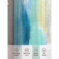 thumbnail image 5 of Green Blue Ombre Sheer Curtains 96 Inch Length 2 Panels Set, Modern Abstract Art Oil Painting Voile Window Treatment Semi Sheer Long Curtains Drapes for Bedroom/Living Room/Kitchen 52"x96"x2, 5 of 7