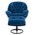 thumbnail image 2 of Single Chair, Accent Chair with Ottoman, Upholstered Lounge Chair with Footrest, for Living Room, Bedroom, Study, Easy Assembly,Blue, 2 of 7