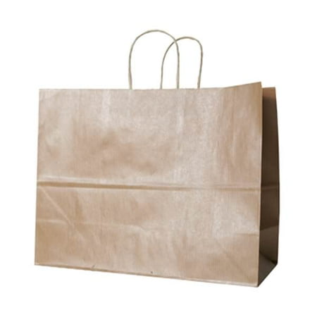 JAM Shopping Bag, 16 x 12 x 6, 1/Pack, Bronze Kraft Pinstripe, X, Large Horizontal