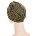thumbnail image 5 of ZHENHONG Turbans for Women Women Turbans Knot Pre Tied Bonnet Hat Headwraps Hats Casual Solid Color Headwear Army Green, 5 of 6