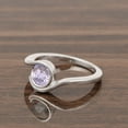 thumbnail image 3 of Bar Set Solitaire 6mm Round Tanzanite Gemstone 925 Sterling Silver Women Ring, 3 of 7