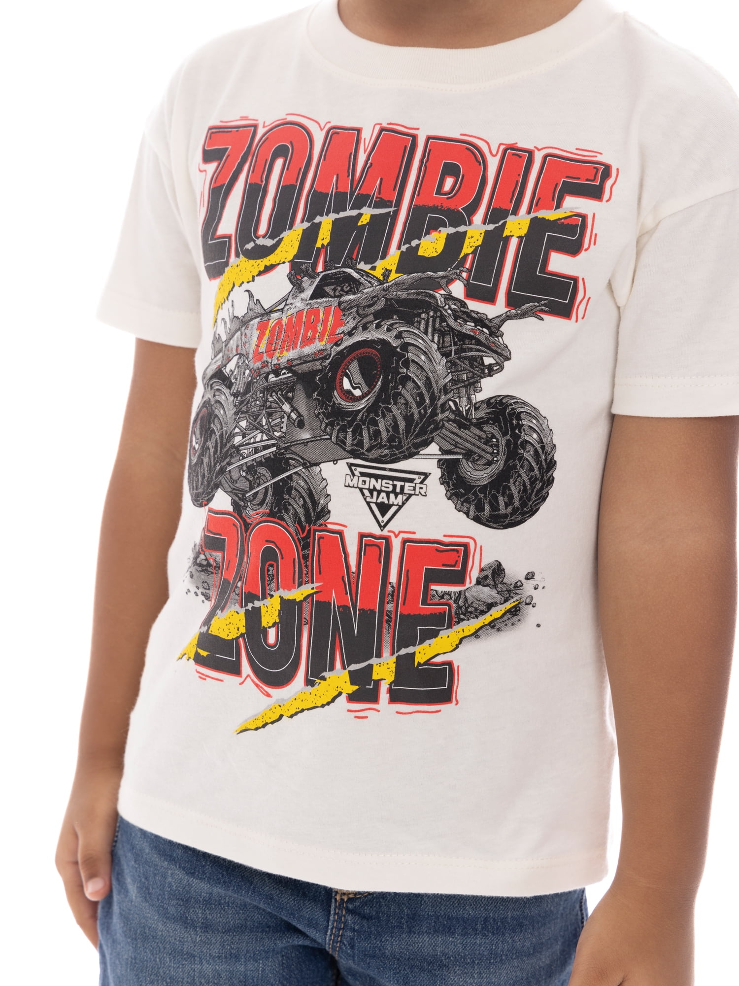 Monster Jam Toddler Boys Zombie Zone Graphic T-Shirt with Short-Sleeves, Sizes 12M-5T