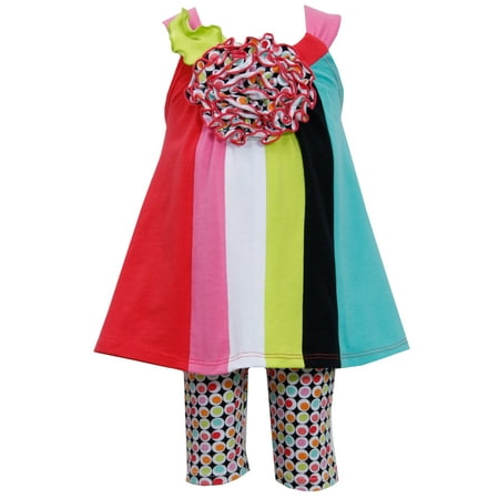 Bonnie Jean Retro Colorblock Tunic Polka Dot Capri Set 12 months