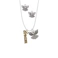 thumbnail image 2 of Delight Jewelry Goldtone Crystal Script ''Dream'' Silver tone Guardian Angel Charm Necklace and Stud Earrings, 2 of 4