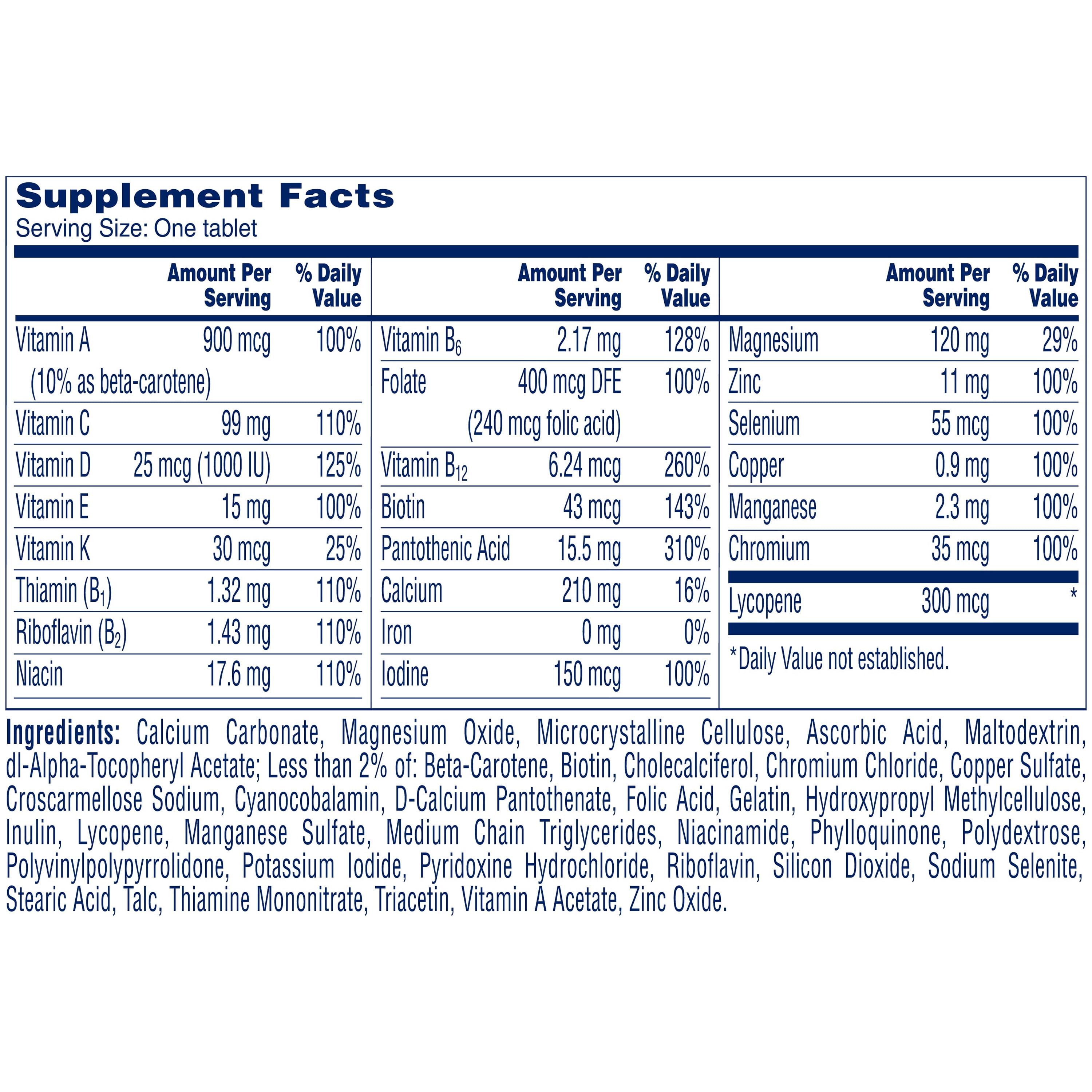 One A Day Men's Multivitamin Tablets, Multivitamins for Men, 60 Count