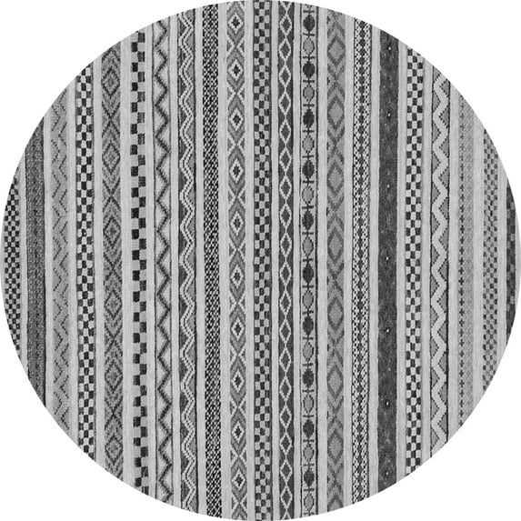 Ahgly Company Indoor Round Abstract Gray Modern Area Rugs, 3' Round