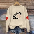 thumbnail image 2 of Holzkary Game Day Sweatshirts for Women Football Sweatshirts Funny Football Graphic Crewneck Long Sleeve Pullover Tops Sunday Football Shirts Tops Sweatshirts Fall Outfits Beige L, 2 of 4