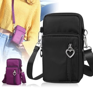 TSV Waterproof Nylon Crossbody Cell Phone Bag with Wristlet