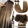 thumbnail image 4 of Benehair U Tip Hair Extensions U-tip Nail Keratin 100% Remy Human Hair Pre Bonded Fusion Glue Stick Tipped Brown Hair Extensions 0.5g/s 100pcs, 4 of 13
