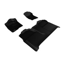 3D MAXpider - L1CH04701509 Complete Set Custom Fit All-Weather Floor Mat for Select Chevrolet Silverado Models - Kagu Rubber (Black)