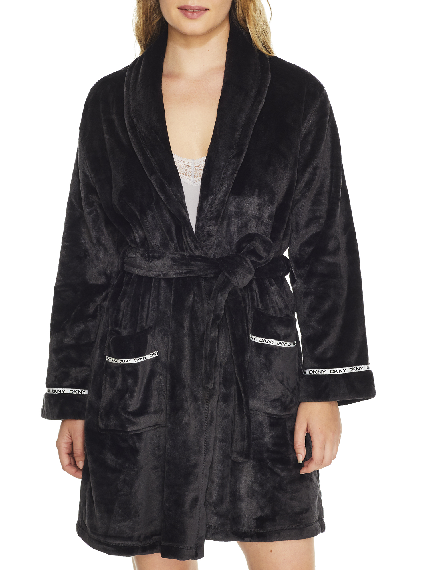 DKNY Sleepwear Womens Plush Robe Style 