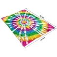 thumbnail image 4 of Rainbow Tie Dye Mandala Pattern Blanket,Comfortable Soft Flannel Throw Blanket,All Season,Warm Lightweight Blankets for Sofa Bed Couch Living Room Chair,40"x50", 4 of 4