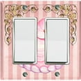 thumbnail image 1 of Metal Light Switch Plate Cover Elegant Pastel Pink Cake Striped Wallpaper CAK047, 1 of 1