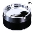 thumbnail image 3 of Dezsed Ashtray Ashtray Outdoor Ashtray Stainless Steel Ashtray With Rotating Lid Round Windproof Ashtray For Office Garden Outdoor(two Pack) Black, 3 of 5