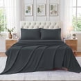 thumbnail image 3 of WISHEAD 4 Piece Queen Sheet Set, Deep Pocket Soft Bed Sheets, Breathable Cooling Bedding, Easy Care, Dark Grey, 3 of 10
