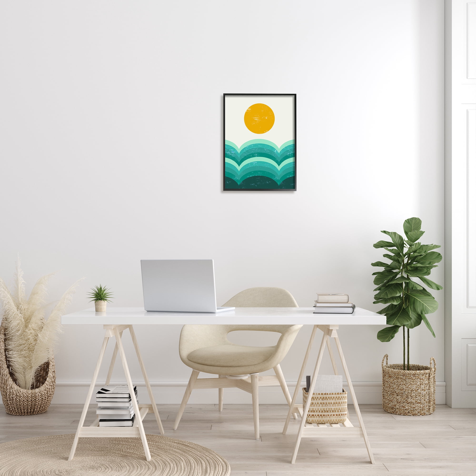 Stupell Indtries Sun Rising over Green Hills Abstract Geometric Arches,16 x 20,Design by Daphne Polselli