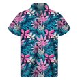 thumbnail image 3 of Camisa hawaiana con estampado 3D de palmeras tropicales para hombre, camisas con botones de frutas y plantas, blusa hawaiana de manga corta con solapa de gran tamaño para verano y playa, 3 of 5