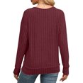 thumbnail image 4 of Tawop Women Shirts Womens Tee Shirts Long Sleeve V Neck Knitted Red L(Us:8), 4 of 7