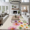thumbnail image 4 of Purple Daisy Area&nbsp;Rug 5x7ft Spring Flowers Leaf Non-Slip&nbsp;Washable Square&nbsp;Rugs Soft Felt Indoor Floor Mat for Bedroom Kitchen Living Room Bathroom, 4 of 9