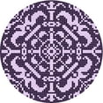thumbnail image 1 of Ahgly Company Machine Washable Indoor Round Transitional Dark Purple Area Rugs, 8' Round, 1 of 7