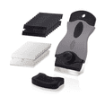 thumbnail image 1 of 1 raspador de placa de cerámica de vidrio con 10 escurridores de plástico + 10 cuchillas de metal, raspador de placa de vidrio de cerámica para quitar etiquetas, gris, 1 of 5