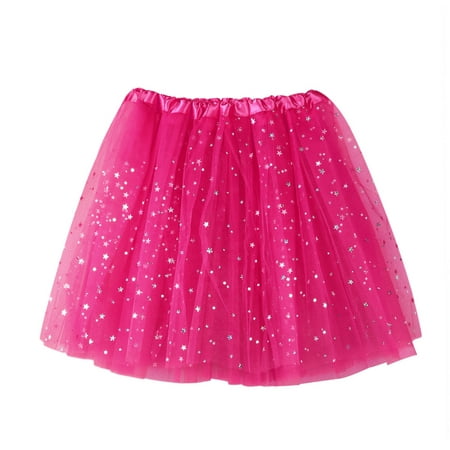 DPTALR Womens Pleated Gauze Short Skirt Adult Tutu Dancing Skirt ...