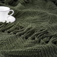 thumbnail image 5 of Battilo Olive Green Throw Blanket for Bed,Soft Knitted Throws for Spring Home Decor,Green Blanket,50"x60", 5 of 8