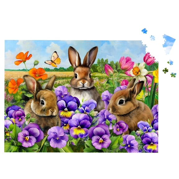 Briarwood Lane Spring Jigsaw Puzzle 1000 Pieces Adult Finished Size 29.5x19.68 Spring Bunny Trio Puzzle For Game Night