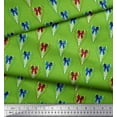 thumbnail image 3 of Soimoi Green Rayon Fabric Bow & Dots Printed Fabric 1 Yard 56 Inch Wide, 3 of 3