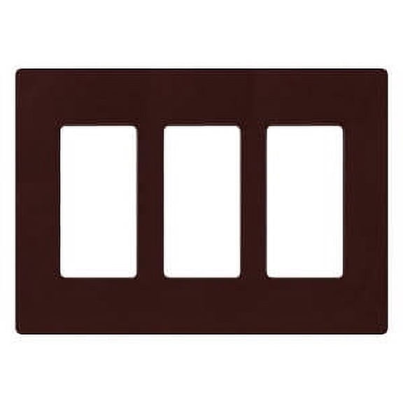 Lutron CW-3-BR Claro 3-Gang Wallplate, Brown