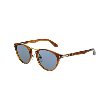 Persol Men's Mirrored PO3108S-96/56-49 Brown Round Sunglasses