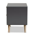 thumbnail image 5 of Baxton Studio Kelson Modern Dark Grey and Gold Finished Wood 2-Drawer Nightstand, 5 of 5