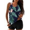 thumbnail image 3 of Jsaierl Women's Two Piece Tankini Bathing Suits Blouson Swim Tops Summer Print Swimwear Conservative Cute Modest Beachwear with Swim Shorts Tankini Swimsuits, 3 of 7