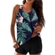 thumbnail image 3 of TaTaai Women's Random Print Two Piece Bathing Suit Round Neck Tank Top with Shorts Stylish Casual Swimwear Soft Breathable Fabric for Beach Holiday and Poolside Gift, 3 of 6
