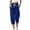 Blue, variant on Womens Capri Pants Casual Waffle Knit Fall Drawstring Elastic High Waist Baggy Capris Loose Lightweight Comfy Elastic Cuffed Cropped Lounge Trousers with Pockets