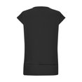 thumbnail image 5 of Ohufall Women's Round Neck T-shirts Summer Loose Comfy Side Split Hem Tee Tops Fashion Solid Color Casual Short Sleeve Blouses, 5 of 5