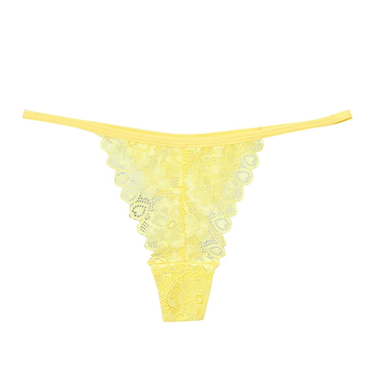 Underwear in lace and microfiber - Yellow