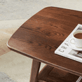 thumbnail image 4 of 2-Tier Coffee Table for Living Room,19.69''D x 39.37''W x 17.32''H Oak Wood Center Table with Storage Shelf.Easy to Assemble Brown Solid Wood Table Furniture, 4 of 8