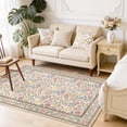 thumbnail image 5 of Toyoso 3x5 Vintage Cottagecore Floral Rug - Traditional French Country Silicone Carpet, 0.25" Low Profile Machine Washable Non-Slip Rug, Stain Resistant Rose Pattern Accent Rug for Bedroom, 5 of 9