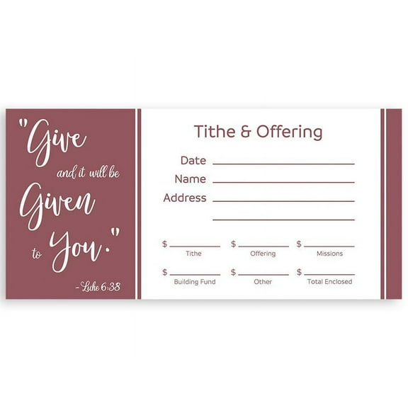 Tithe and Offering Envelope -"Give" - Box of 100 - NIV Scripture