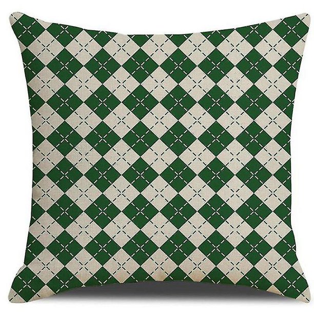 Funda de almohada cuadrada con estampado navideño, funda de cojín para cintura, decoración navideña de 17,7 pulgadas