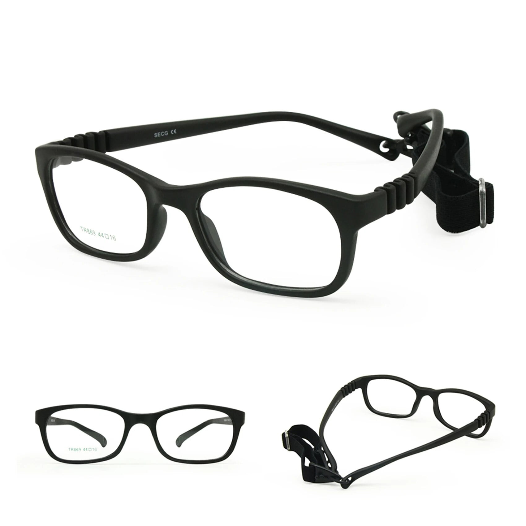 Kids Glasses Frame with Strap No Screw Bendable Flexible Children