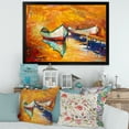 thumbnail image 3 of Designart 'Little Boat During Warm and Orange Evening' Nautical & Coastal Framed Art Print, 3 of 4
