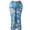 Dark Denim, variant on Women's Plus Size Distressed Flare Denim Pants