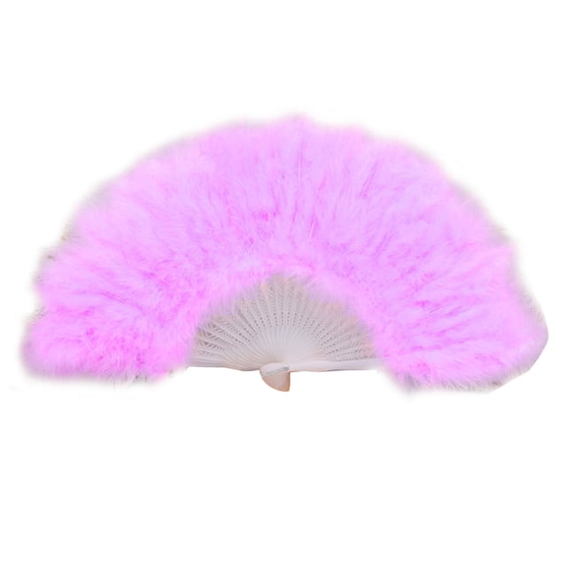 Matsuzay Abanico de plumas Decoración Fiestas Cosplay Adorno de mano Aficionados Baile Rendimiento Accesorio Boda Adulto Luz púrpura Type3 NO3