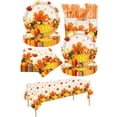 thumbnail image 1 of WHEANG Fall Pumpkin Maple Disposable Tableware Set With Plates Cups Napkins Cutlery | Thanksgiving Theme Decorations For Autumn Dinner, 1 of 6