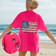 thumbnail image 2 of AKOEE Womens Oversized Tshirts Back USA Flag Printed July 4th Outfit Loose Boyfriend Style T-Shirt Summer Tops (L, Hot Pink), 2 of 5